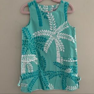 Lilly Pulitzer Girls Turquoise Palm Tree Shift Dress Sz 8